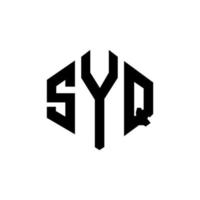 syq letter logo-ontwerp met veelhoekvorm. syq veelhoek en kubusvorm logo-ontwerp. syq zeshoek vector logo sjabloon witte en zwarte kleuren. syq monogram, business en onroerend goed logo.