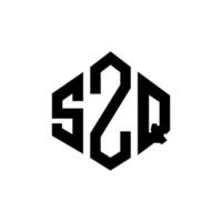 szq letter logo-ontwerp met veelhoekvorm. szq veelhoek en kubusvorm logo-ontwerp. szq zeshoek vector logo sjabloon witte en zwarte kleuren. szq monogram, bedrijfs- en onroerend goed logo.