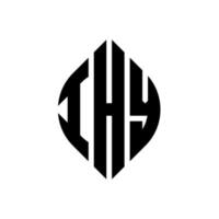 ihy cirkel letter logo-ontwerp met cirkel en ellipsvorm. ihy ellipsletters met typografische stijl. de drie initialen vormen een cirkellogo. ihy cirkel embleem abstracte monogram brief mark vector. vector