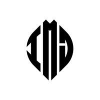 imj cirkel letter logo ontwerp met cirkel en ellipsvorm. imj ellipsletters met typografische stijl. de drie initialen vormen een cirkellogo. imj cirkel embleem abstracte monogram brief mark vector. vector