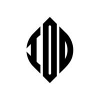 iod cirkel letter logo ontwerp met cirkel en ellipsvorm. iod ellipsletters met typografische stijl. de drie initialen vormen een cirkellogo. iod cirkel embleem abstracte monogram brief mark vector. vector