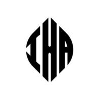 ixa cirkel letter logo-ontwerp met cirkel en ellipsvorm. ixa ellipsletters met typografische stijl. de drie initialen vormen een cirkellogo. ixa cirkel embleem abstracte monogram brief mark vector. vector