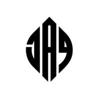 jaq cirkel letter logo ontwerp met cirkel en ellipsvorm. jaq ellipsletters met typografische stijl. de drie initialen vormen een cirkellogo. jaq cirkel embleem abstracte monogram brief mark vector. vector