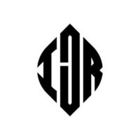 ijr cirkel letter logo-ontwerp met cirkel en ellipsvorm. ijr ellipsletters met typografische stijl. de drie initialen vormen een cirkellogo. ijr cirkel embleem abstracte monogram brief mark vector. vector