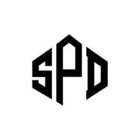 spd letter logo-ontwerp met veelhoekvorm. spd veelhoek en kubusvorm logo-ontwerp. spd zeshoek vector logo sjabloon witte en zwarte kleuren. spd-monogram, bedrijfs- en onroerendgoedlogo.