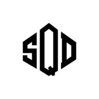 sqd letter logo-ontwerp met veelhoekvorm. sqd veelhoek en kubusvorm logo-ontwerp. sqd zeshoek vector logo sjabloon witte en zwarte kleuren. sqd-monogram, bedrijfs- en onroerendgoedlogo.