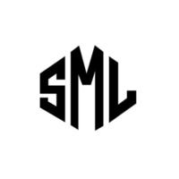 sml-letterlogo-ontwerp met veelhoekvorm. sml veelhoek en kubusvorm logo-ontwerp. sml zeshoek vector logo sjabloon witte en zwarte kleuren. sml-monogram, bedrijfs- en onroerendgoedlogo.