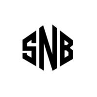 snb letter logo-ontwerp met veelhoekvorm. snb veelhoek en kubusvorm logo-ontwerp. snb zeshoek vector logo sjabloon witte en zwarte kleuren. snb monogram, bedrijfs- en onroerend goed logo.