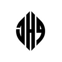 jhq cirkel letter logo ontwerp met cirkel en ellipsvorm. jhq ellipsletters met typografische stijl. de drie initialen vormen een cirkellogo. jhq cirkel embleem abstracte monogram brief mark vector. vector
