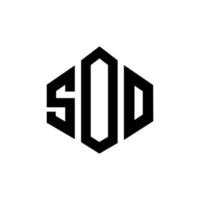 soo letter logo-ontwerp met veelhoekvorm. soo veelhoek en kubusvorm logo-ontwerp. soo zeshoek vector logo sjabloon witte en zwarte kleuren. soo monogram, business en onroerend goed logo.