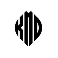 kmd cirkel letter logo-ontwerp met cirkel en ellipsvorm. kmd ellipsletters met typografische stijl. de drie initialen vormen een cirkellogo. kmd cirkel embleem abstracte monogram brief mark vector. vector