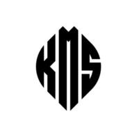 kms cirkel letter logo-ontwerp met cirkel en ellipsvorm. kms ellipsletters met typografische stijl. de drie initialen vormen een cirkellogo. kms cirkel embleem abstracte monogram brief mark vector. vector