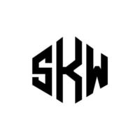 skw letter logo-ontwerp met veelhoekvorm. skw veelhoek en kubusvorm logo-ontwerp. skw zeshoek vector logo sjabloon witte en zwarte kleuren. skw-monogram, bedrijfs- en onroerendgoedlogo.