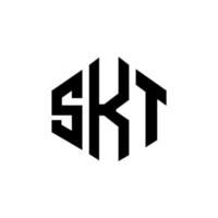 skt letter logo-ontwerp met veelhoekvorm. skt veelhoek en kubusvorm logo-ontwerp. skt zeshoek vector logo sjabloon witte en zwarte kleuren. skt monogram, bedrijfs- en onroerend goed logo.