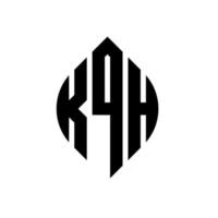 kqh cirkel letter logo ontwerp met cirkel en ellipsvorm. kqh ellipsletters met typografische stijl. de drie initialen vormen een cirkellogo. kqh cirkel embleem abstracte monogram brief mark vector. vector