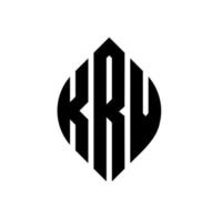 krv cirkel letter logo ontwerp met cirkel en ellipsvorm. krv ellipsletters met typografische stijl. de drie initialen vormen een cirkellogo. krv cirkel embleem abstracte monogram brief mark vector. vector