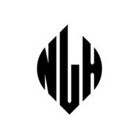 nlx cirkel letter logo ontwerp met cirkel en ellipsvorm. nlx ellipsletters met typografische stijl. de drie initialen vormen een cirkellogo. nlx cirkel embleem abstracte monogram brief mark vector. vector