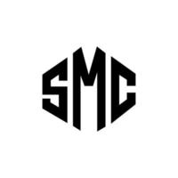 smc letter logo-ontwerp met veelhoekvorm. smc veelhoek en kubusvorm logo-ontwerp. smc zeshoek vector logo sjabloon witte en zwarte kleuren. smc-monogram, bedrijfs- en onroerendgoedlogo.