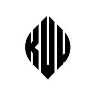 kvw cirkel letter logo ontwerp met cirkel en ellipsvorm. kvw ellipsletters met typografische stijl. de drie initialen vormen een cirkellogo. kvw cirkel embleem abstracte monogram brief mark vector. vector