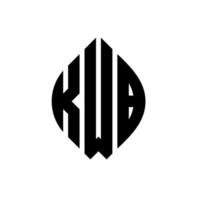 kwb cirkel letter logo ontwerp met cirkel en ellipsvorm. kwb ellipsletters met typografische stijl. de drie initialen vormen een cirkellogo. kwb cirkel embleem abstracte monogram brief mark vector. vector