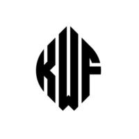 kwf cirkel letter logo ontwerp met cirkel en ellipsvorm. kwf ellipsletters met typografische stijl. de drie initialen vormen een cirkellogo. kwf cirkel embleem abstracte monogram brief mark vector. vector