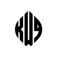 kwq cirkel letter logo ontwerp met cirkel en ellipsvorm. kwq ellipsletters met typografische stijl. de drie initialen vormen een cirkellogo. kwq cirkel embleem abstracte monogram brief mark vector. vector