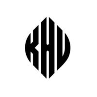 kxu cirkel letter logo-ontwerp met cirkel en ellipsvorm. kxu ellipsletters met typografische stijl. de drie initialen vormen een cirkellogo. kxu cirkel embleem abstracte monogram brief mark vector. vector