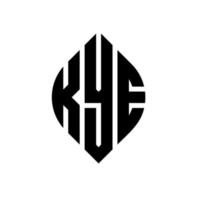 kye cirkel letter logo-ontwerp met cirkel en ellipsvorm. kye ellipsletters met typografische stijl. de drie initialen vormen een cirkellogo. kye cirkel embleem abstracte monogram brief mark vector. vector