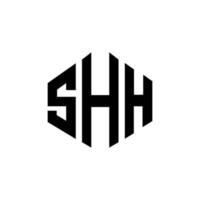 shh letter logo-ontwerp met veelhoekvorm. shh veelhoek en kubusvorm logo-ontwerp. shh zeshoek vector logo sjabloon witte en zwarte kleuren. shh monogram, business en onroerend goed logo.