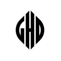 lhd cirkel letter logo ontwerp met cirkel en ellipsvorm. lhd ellipsletters met typografische stijl. de drie initialen vormen een cirkellogo. lhd cirkel embleem abstracte monogram brief mark vector. vector