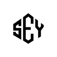 sey letter logo-ontwerp met veelhoekvorm. sey veelhoek en kubusvorm logo-ontwerp. sey zeshoek vector logo sjabloon witte en zwarte kleuren. sey monogram, business en onroerend goed logo.