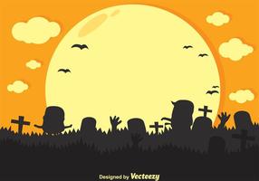 Vector zombie cartoon silhouet