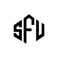 sfu-letterlogo-ontwerp met veelhoekvorm. sfu veelhoek en kubusvorm logo-ontwerp. sfu zeshoek vector logo sjabloon witte en zwarte kleuren. sfu-monogram, bedrijfs- en onroerendgoedlogo.