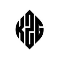 kzg cirkel letter logo ontwerp met cirkel en ellipsvorm. kzg ellipsletters met typografische stijl. de drie initialen vormen een cirkellogo. kzg cirkel embleem abstracte monogram brief mark vector. vector