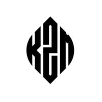 kzm cirkel letter logo ontwerp met cirkel en ellipsvorm. kzm ellipsletters met typografische stijl. de drie initialen vormen een cirkellogo. kzm cirkel embleem abstracte monogram brief mark vector. vector