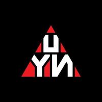 uyn driehoek brief logo ontwerp met driehoekige vorm. uyn driehoek logo ontwerp monogram. uyn driehoek vector logo sjabloon met rode kleur. uyn driehoekig logo eenvoudig, elegant en luxueus logo.