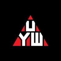 uyw driehoek brief logo ontwerp met driehoekige vorm. uyw driehoek logo ontwerp monogram. uyw driehoek vector logo sjabloon met rode kleur. uyw driehoekig logo eenvoudig, elegant en luxueus logo.
