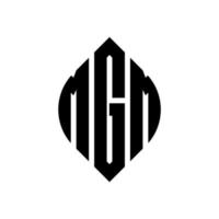 mgm cirkel letter logo ontwerp met cirkel en ellipsvorm. mgm ellipsletters met typografische stijl. de drie initialen vormen een cirkellogo. mgm cirkel embleem abstracte monogram brief mark vector. vector