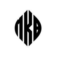 mkb cirkel letter logo-ontwerp met cirkel en ellipsvorm. mkb ellipsletters met typografische stijl. de drie initialen vormen een cirkellogo. mkb cirkel embleem abstracte monogram brief mark vector. vector
