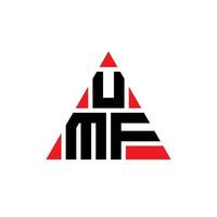 umf driehoek brief logo ontwerp met driehoekige vorm. umf driehoek logo ontwerp monogram. umf driehoek vector logo sjabloon met rode kleur. umf driehoekig logo eenvoudig, elegant en luxueus logo.