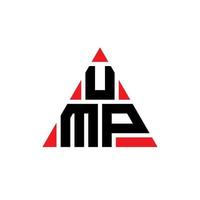 ump driehoek brief logo ontwerp met driehoekige vorm. ump driehoek logo ontwerp monogram. ump driehoek vector logo sjabloon met rode kleur. ump driehoekig logo eenvoudig, elegant en luxueus logo.