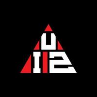 uiz driehoek brief logo ontwerp met driehoekige vorm. uiz driehoek logo ontwerp monogram. uiz driehoek vector logo sjabloon met rode kleur. uiz driehoekig logo eenvoudig, elegant en luxueus logo.