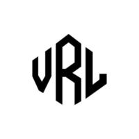 VRL-letterlogo-ontwerp met veelhoekvorm. vrl veelhoek en kubusvorm logo-ontwerp. VRL zeshoek vector logo sjabloon witte en zwarte kleuren. VRL-monogram, bedrijfs- en onroerend goed-logo.