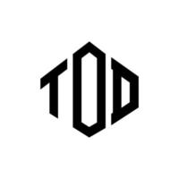 tod letter logo-ontwerp met veelhoekvorm. tod veelhoek en kubusvorm logo-ontwerp. tod zeshoek vector logo sjabloon witte en zwarte kleuren. tod monogram, business en onroerend goed logo.