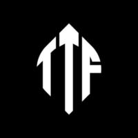 ttf cirkel letter logo ontwerp met cirkel en ellipsvorm. ttf ellipsletters met typografische stijl. de drie initialen vormen een cirkellogo. ttf cirkel embleem abstracte monogram brief mark vector. vector