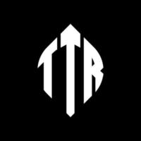 ttr cirkel letter logo ontwerp met cirkel en ellipsvorm. ttr ellipsletters met typografische stijl. de drie initialen vormen een cirkellogo. ttr cirkel embleem abstracte monogram brief mark vector. vector