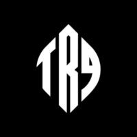 trq cirkel letter logo ontwerp met cirkel en ellipsvorm. trq ellipsletters met typografische stijl. de drie initialen vormen een cirkellogo. trq cirkel embleem abstracte monogram brief mark vector. vector