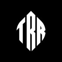 trr cirkel letter logo ontwerp met cirkel en ellipsvorm. trr ellipsletters met typografische stijl. de drie initialen vormen een cirkellogo. trr cirkel embleem abstracte monogram brief mark vector. vector