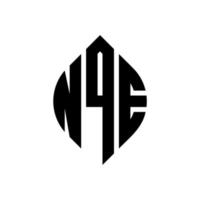 nqe cirkel letter logo-ontwerp met cirkel en ellipsvorm. nqe ellipsletters met typografische stijl. de drie initialen vormen een cirkellogo. nqe cirkel embleem abstracte monogram brief mark vector. vector