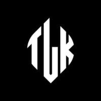 tlk cirkel letter logo ontwerp met cirkel en ellipsvorm. tlk ellipsletters met typografische stijl. de drie initialen vormen een cirkellogo. tlk cirkel embleem abstracte monogram brief mark vector. vector